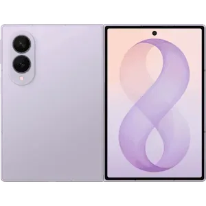 Samsung Galaxy Z Fold 8 in Lavender, back and front views folded