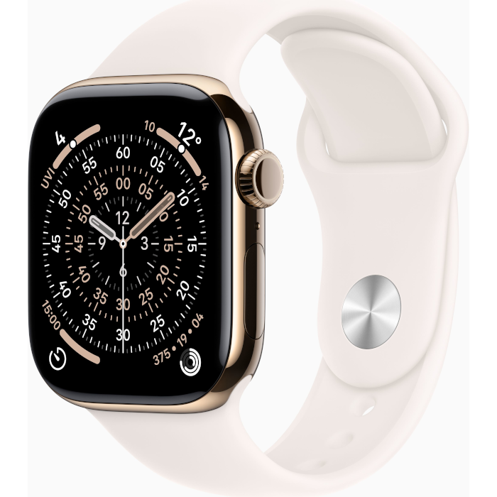 Watch Series 11 GPS + Cellular 42mm Gold Titanium Case with Light Blush Sport Band - M/L
