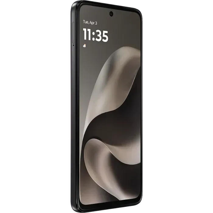Motorola Moto G77 Power in Pantone Impenetrable, angled front view of the 6.72-inch screen