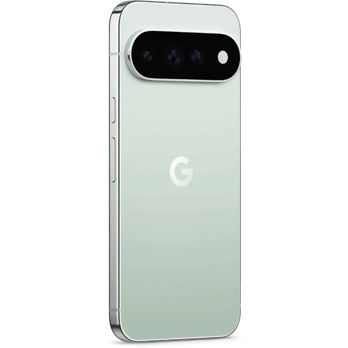 Google Pixel 11 Pro XL in Fog, angled back view showing the camera bar and frame