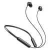 boAt Rockerz Summit wireless neckband earphones in Classic Black, full neckband with the earbuds and the 3-button controls on the band