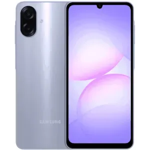 Samsung Galaxy A07 4G in Light Violet, back and front views