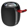boAt Stone 208 portable Bluetooth speaker in Raging Black, angled front view with the carry strap