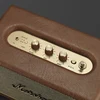 Marshall Acton III Bluetooth home speaker in Brown, top panel with the brass controls