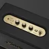 Marshall Acton III Bluetooth home speaker in Black, top panel with the brass controls