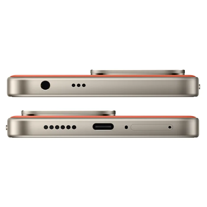 Redmi 17 5G in Eternal Orange, top and bottom edges