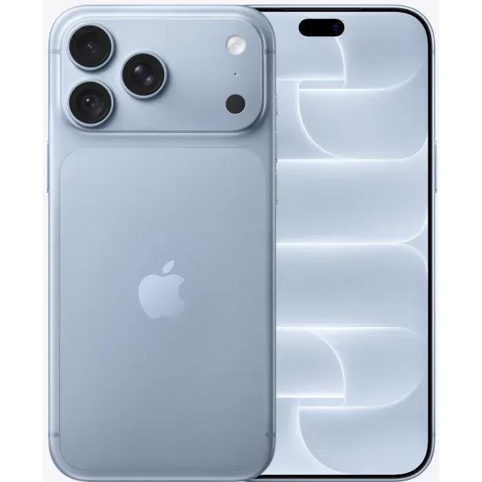 Apple iPhone 18 Pro Max in Glacier, back with the full-width camera plateau beside the front with the Dynamic Island