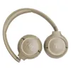 JBL Tune 680NC wireless on-ear noise cancelling headphones in Beige, ear cups folded flat
