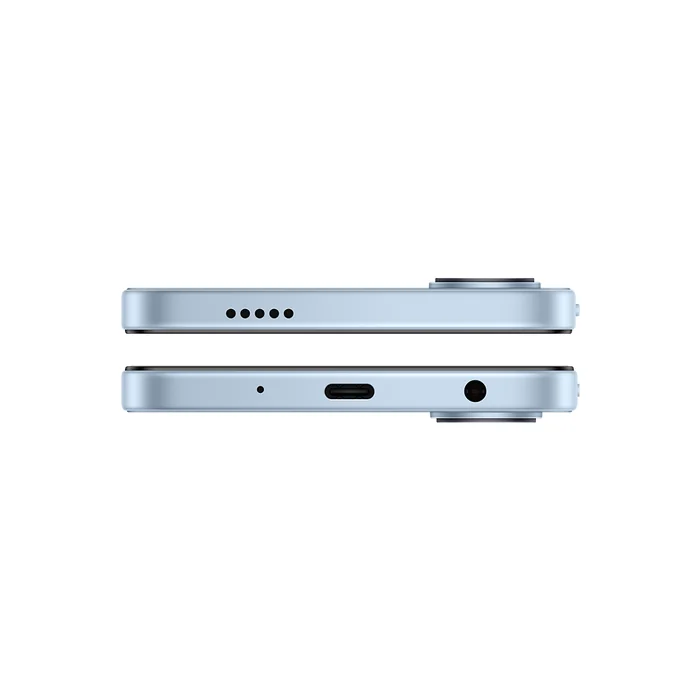 Vivo T5 Lite 5G in Wave Blue, top and bottom edges