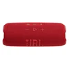JBL Flip 7 portable Bluetooth speaker in Red, top panel with volume and play buttons