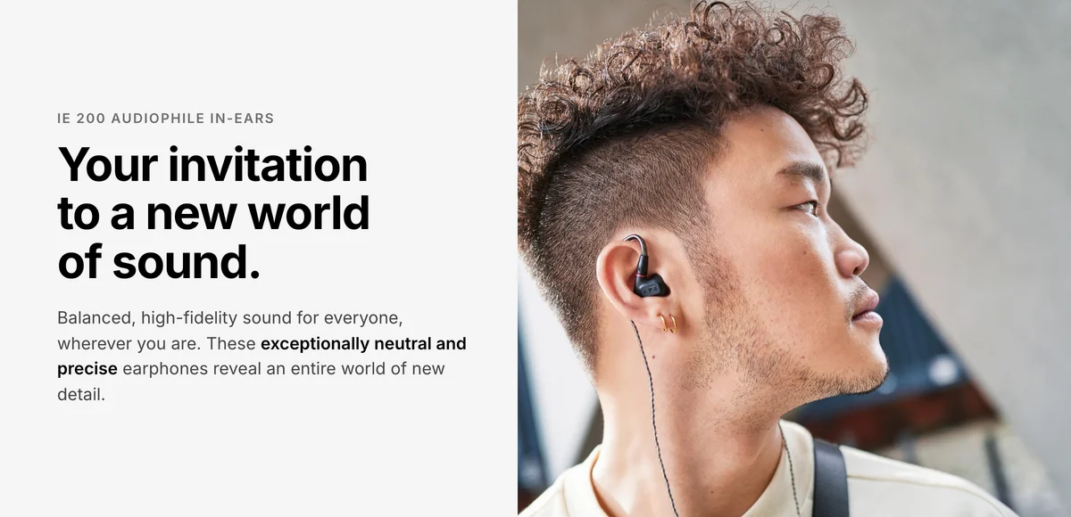 Sennheiser IE 200 audiophile in-ear earphones with neutral, precise and balanced high-fidelity sound