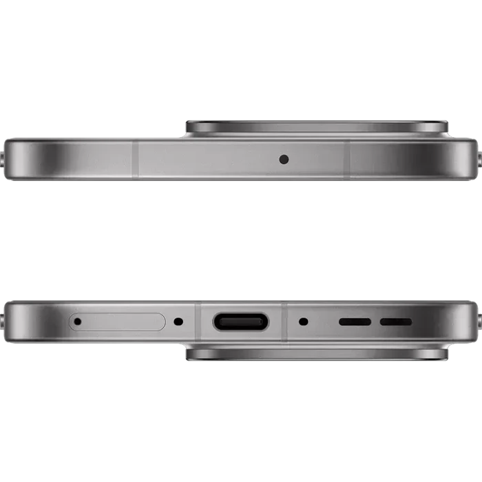OPPO Find X9 5G in Titanium Grey, top and bottom edges with the USB Type-C port