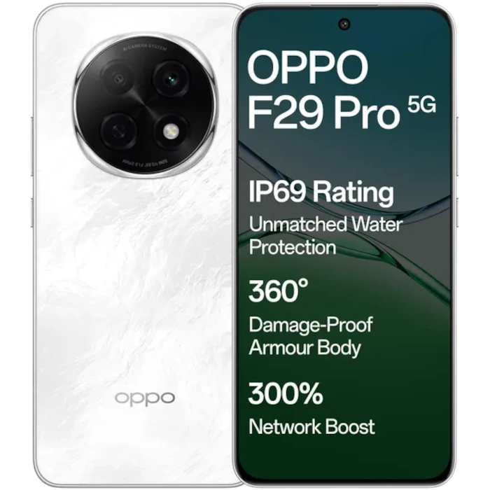Oppo F29 Pro 5G, 8GB RAM, 128GB Storage, Marble White