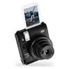 Fujifilm Instax Mini 99 Premium Edition Pack, Black, camera front view with an instant print