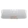 JBL Flip 7 portable Bluetooth speaker in White, top panel with volume and play buttons