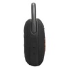 JBL Clip 5 portable Bluetooth speaker in Black, side view with buttons