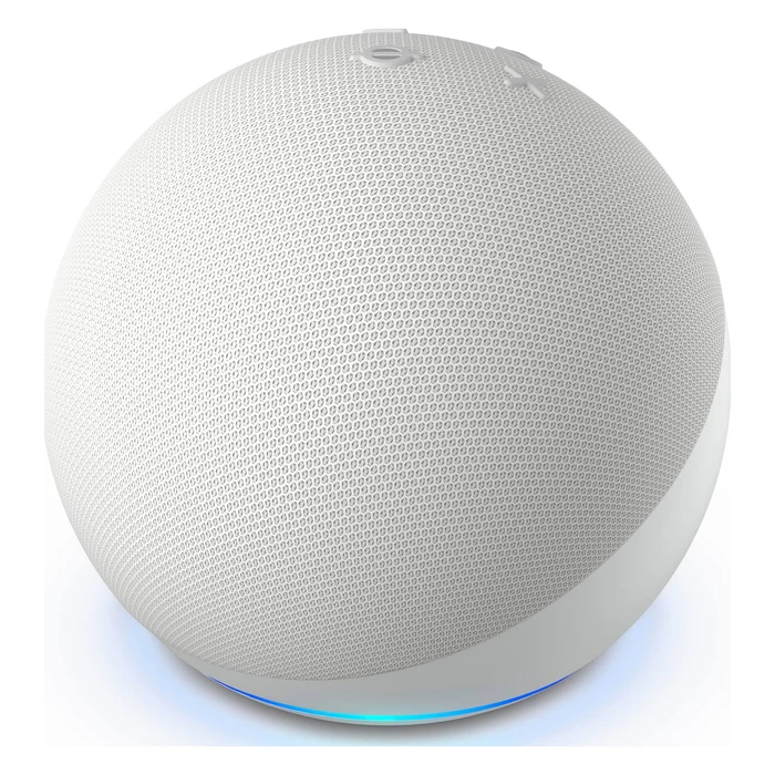 Amazon Echo Dot 5th Gen smart speaker in White, angled front view
