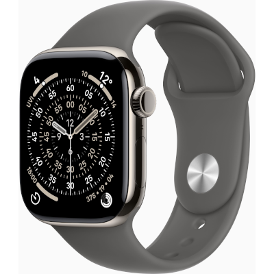 Watch-Series-11-GPS + Cellular-42mm-Natural-Titanium-Case-with-Stone-Grey-Sport-Band-S/M