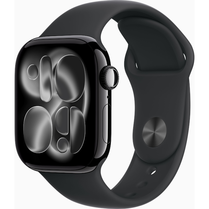 Watch Series 11 GPS + Cellular 42mm Jet Black Aluminium Case with Black Sport Band - S/M