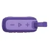 JBL Go 4 portable Bluetooth speaker in Purple, top panel with volume and play buttons
