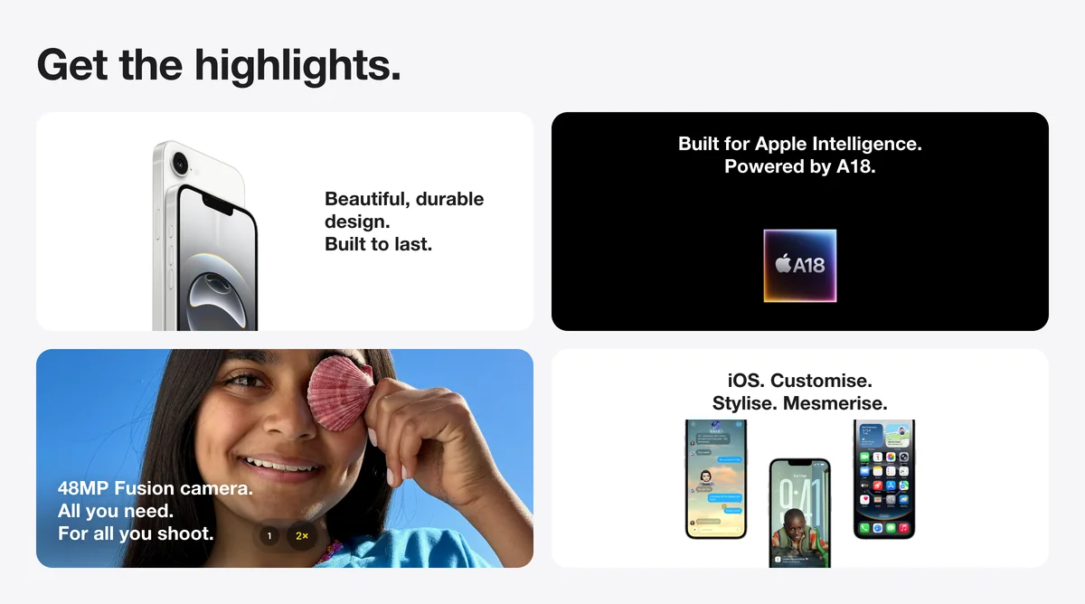Apple iPhone 16e highlights: durable design, A18 chip, 48MP Fusion camera and iOS
