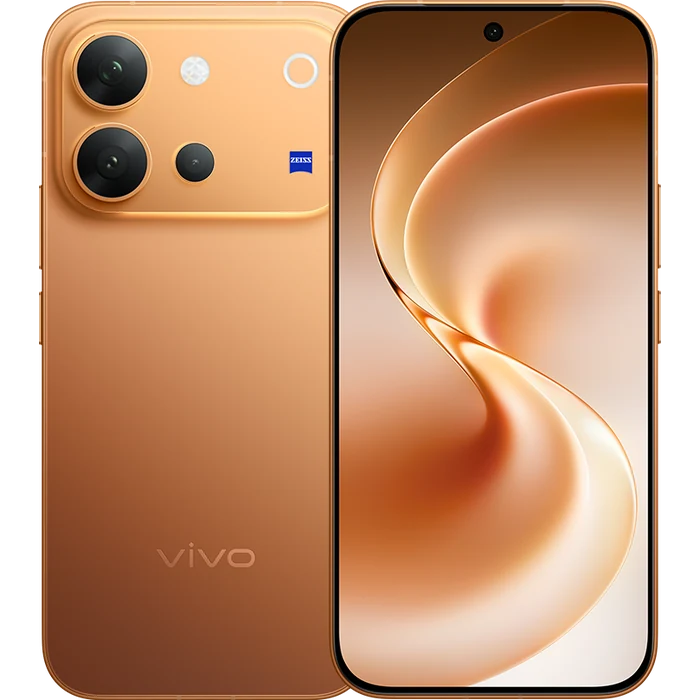 Vivo V80 5G in Sunrise Anthem, back and front views