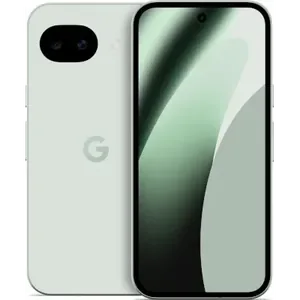 Google Pixel 10a in Fog, back and front views side by side, showing the dual camera and the 6.3-inch screen