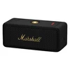 Marshall Emberton II portable Bluetooth speaker in Black and Brass, angled front view