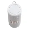 JBL Grip portable Bluetooth speaker in White, top with Power, Auracast and Bluetooth buttons