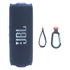 JBL Flip 7 portable Bluetooth speaker in Blue, with the finger loop and carabiner