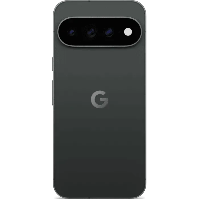 Google Pixel 11 Pro XL in Obsidian, back view showing the camera bar and G logo