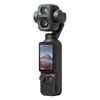 DJI Osmo Pocket 4P Vlog Combo Dual-Camera Gimbal Vlogging Camera with DJI Mic Mini 2, angled front view with the touchscreen on