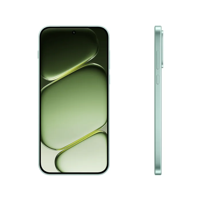 OnePlus Nord 6 in Fresh Mint, front and side views