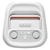 JBL PartyBox Club 120 portable party speaker in White, top panel with the light, play, Bluetooth, Auracast and Bass Boost controls