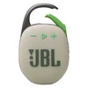 JBL Clip 5 portable Bluetooth speaker in Sand, carabiner open