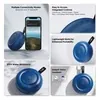 boAt Stone 135 portable Bluetooth speaker in Bold Blue, feature collage with the side buttons