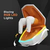 boAt Immortal 121 true wireless gaming earbuds in White Sabre, RGB LED lights on the charging case