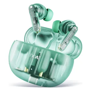 boAt Airdopes 191 ANC true wireless earbuds in Pellucid Green, earbuds with the open charging case