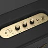Marshall Stanmore III Bluetooth home speaker in Black, brass control panel close-up