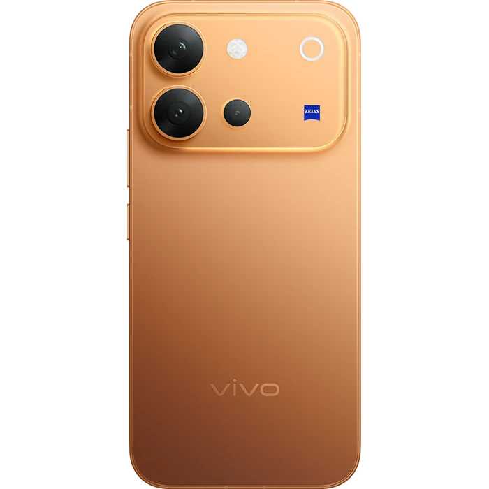 Vivo V80 5G in Sunrise Anthem, back view with the ZEISS camera module