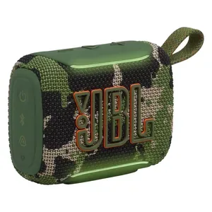 JBL Go 5 portable Bluetooth speaker in Squad, angled front view
