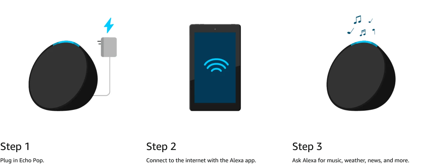 Amazon Echo Pop smart speaker in Black, feature banner 2