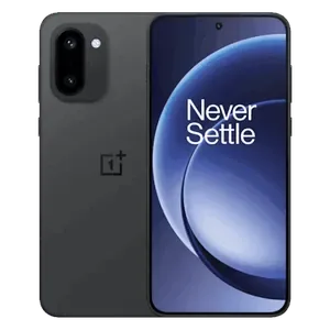 OnePlus 15R in Charcoal Black, back and front views