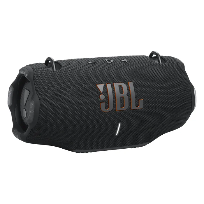 JBL Xtreme 4 portable Bluetooth speaker in Black, angled front view