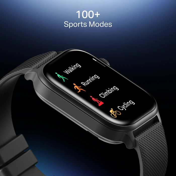 boAt Storm Infinity Plus in Active Black, 100+ sports modes feature graphic