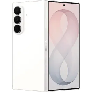 Samsung Galaxy Z Fold 8 Ultra in Cream, folded, angled back and cover screen views