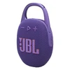 JBL Clip 5 portable Bluetooth speaker in Purple, angled view