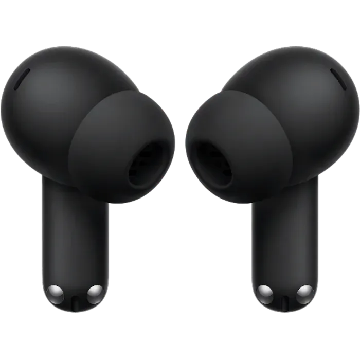 OnePlus Nord Buds 4 Pro true wireless noise cancelling earbuds in Raven Black, pair of earbuds at an angle