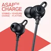 boAt Rockerz Strive wireless neckband earphones in Onyx Black, earbuds close-up, ASAP Charge