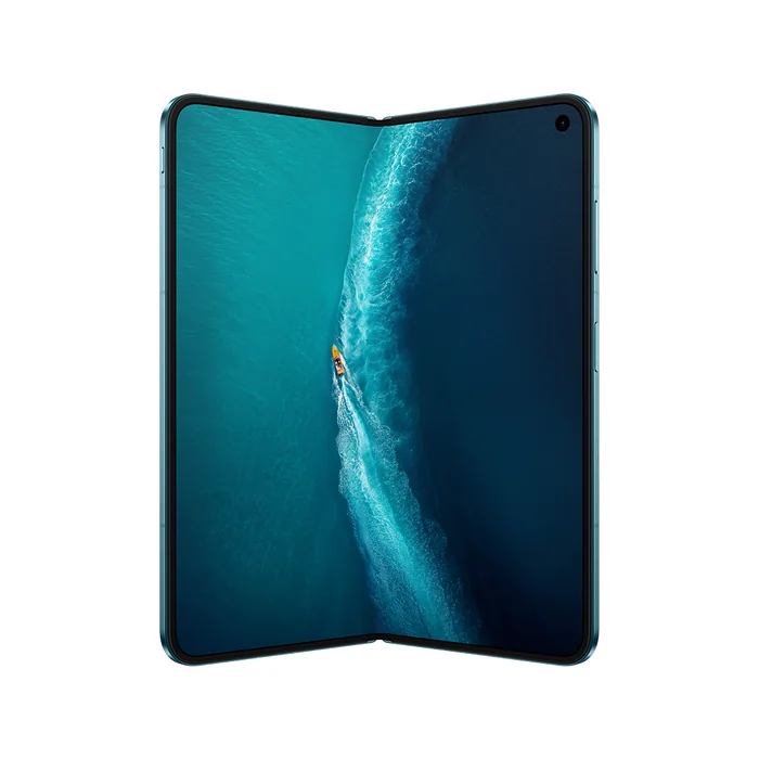 Vivo X Fold6 in Nebula Teal, half open